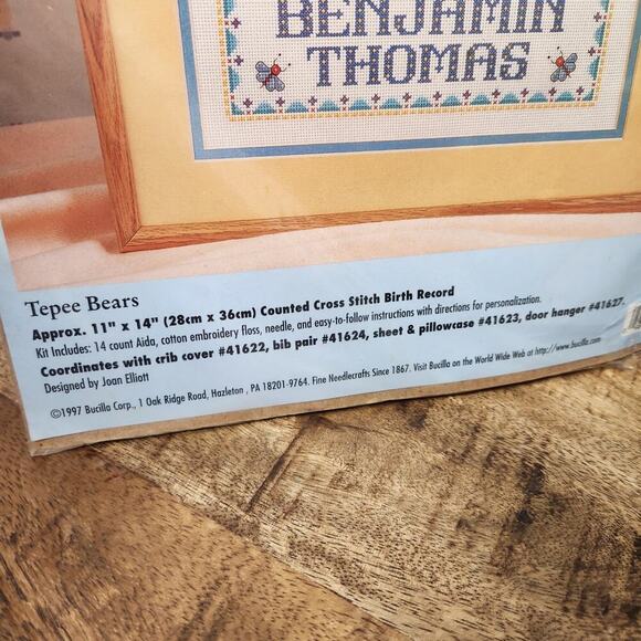 Bucilla‎ Needle Crafts Tepee Bears Cross Stich Kit Unopened - Picture 2 of 5